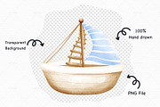 Nautical summer watercolor Clipart, a Seasonal Illustration by Vavavan Artwork (Thumbnail 2 of 6)