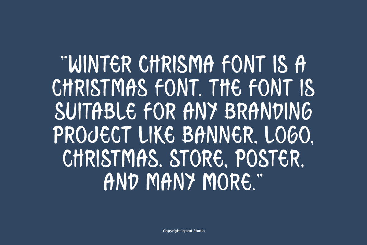 Winter Chrisma - Christmas Font, a Handwritten Font by Iqsiart Studio (Photo 2 of 7)