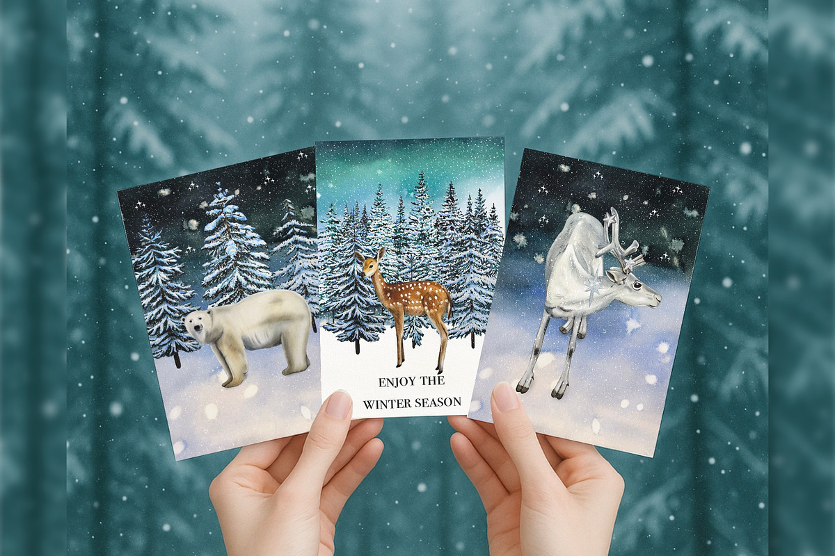 Winter Animal Watercolor Clipart Set, an Animal Illustration by DiashaArt (Photo 13 of 22)
