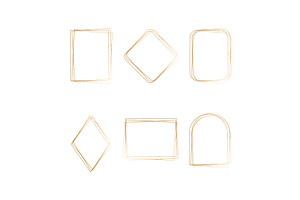 Elegant golden watercolor frames, an Illustration by okskukuruza
