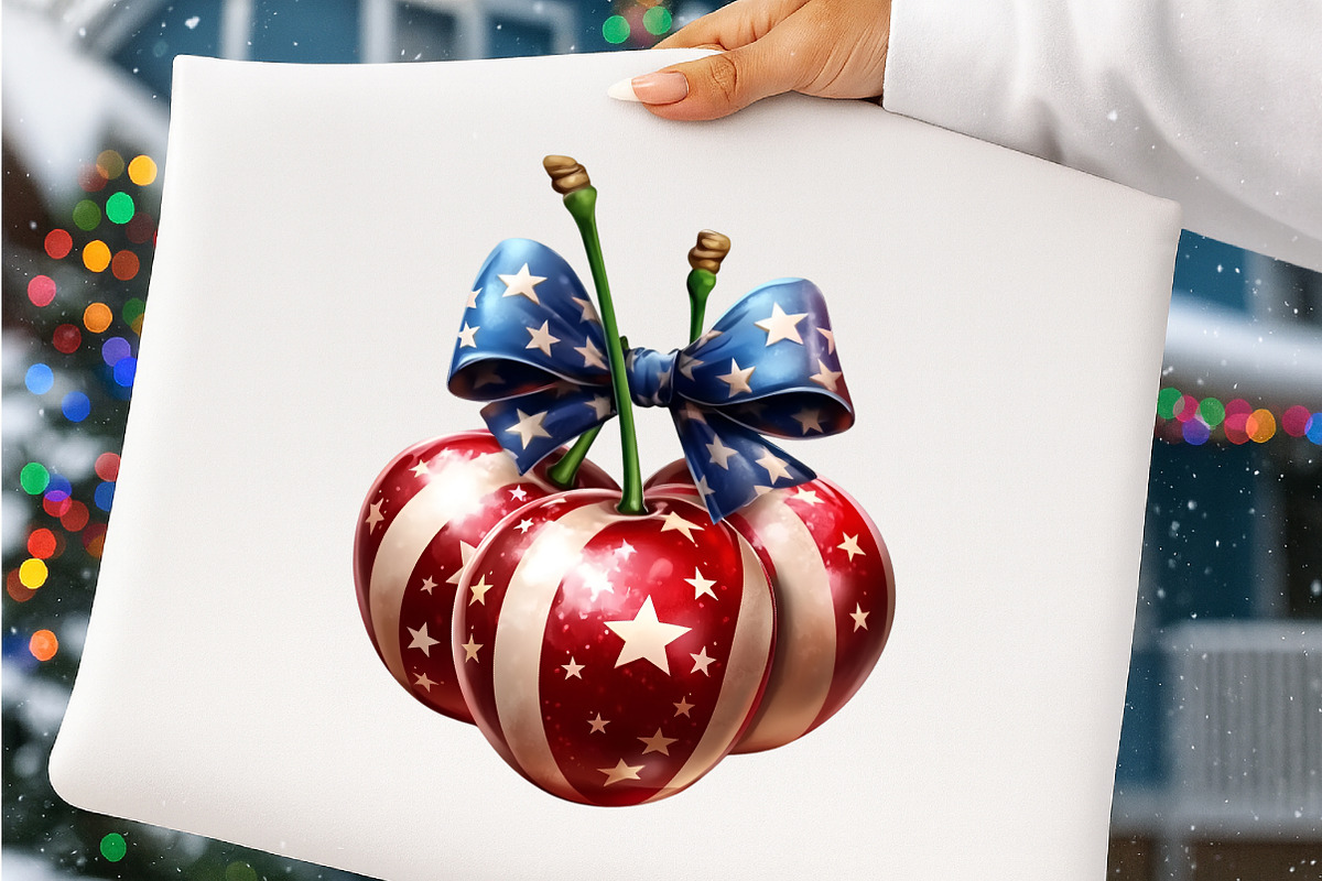 4th Of July Cherry Bow Clipart, an Illustration by SinaCreation (Photo 5 of 9)