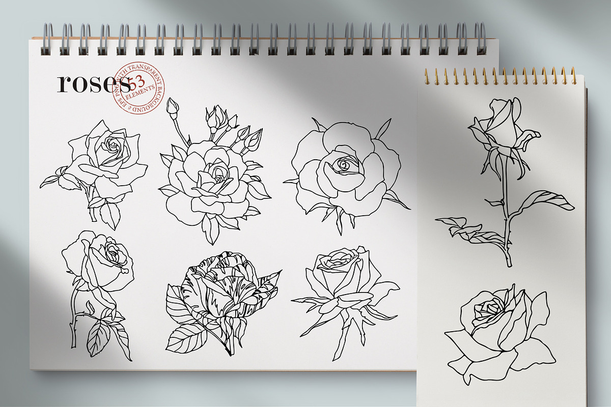 Flowers Line Hand Drawn, a Decorative Illustration by LanaDzi (Photo 3 of 10)