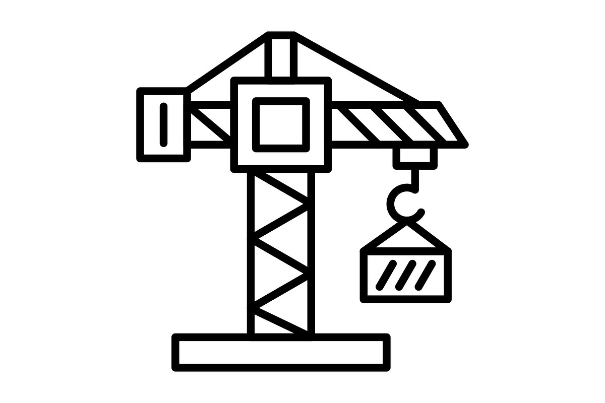 Crane Line Icon, an Outline Icon by Pexelpy (Photo 1 of 2)