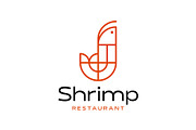 Shrimp Prawn Lobster Outline Logo, a Branding & Logo Template by Buqancreative (Thumbnail 1 of 4)
