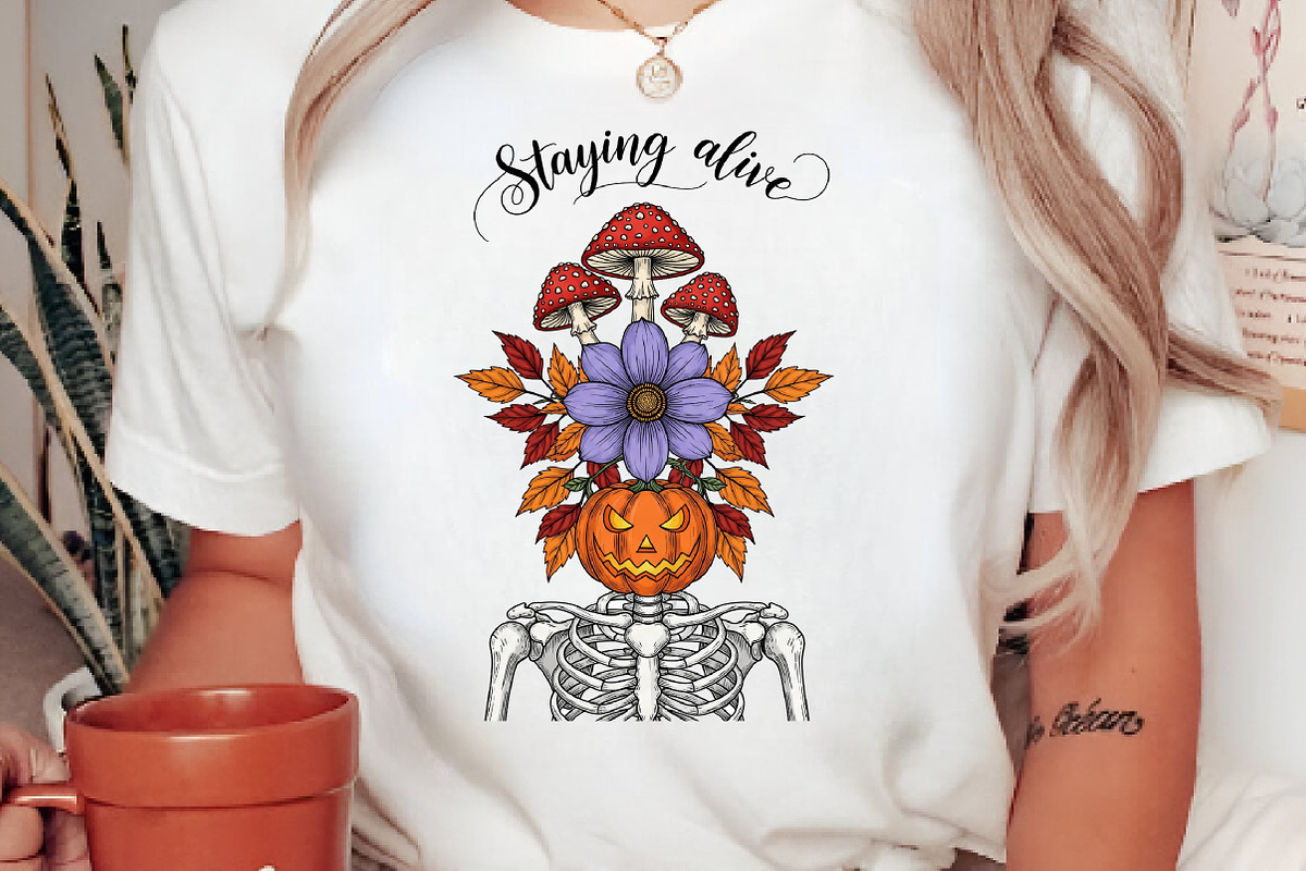 Skeleton Halloween Quote PNG, an Illustration by CreationArt (Photo 4 of 4)