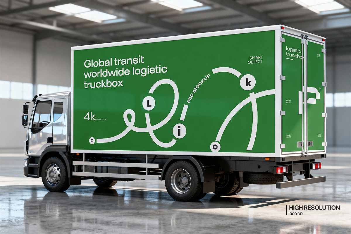 Box Truck Branding Mockup, an Advertising Mockup by RamStudio2 (Photo 13 of 15)