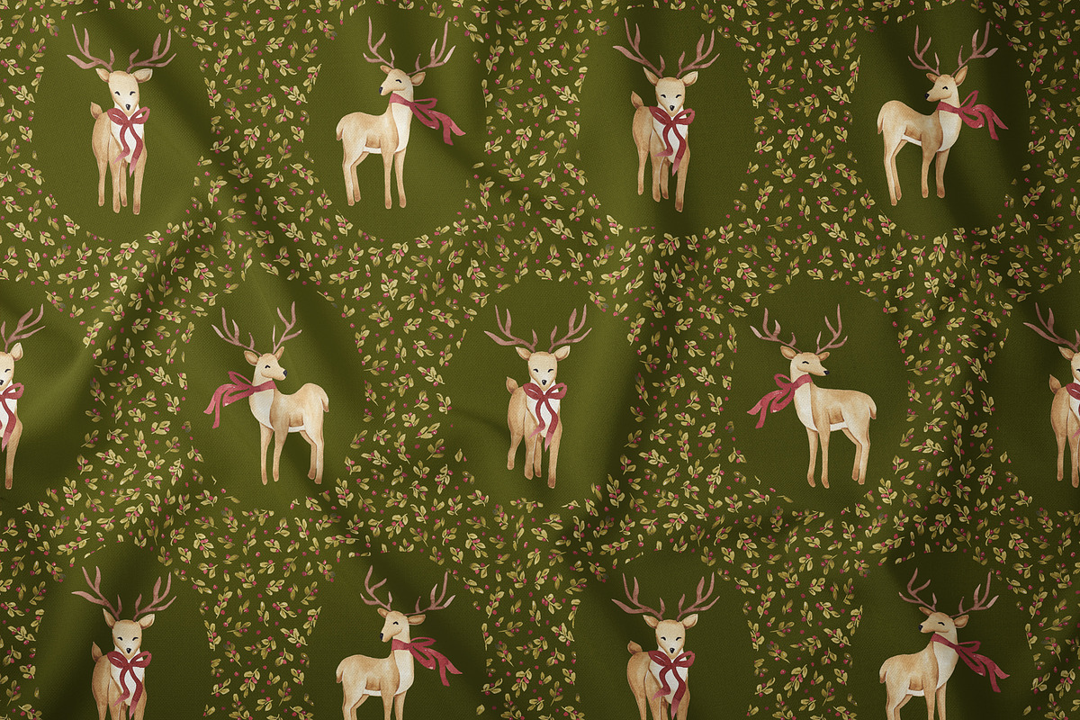 Retro Christmas deers pattern, a Pattern Graphic by SirenaArt (Photo 10 of 12)