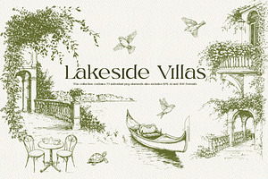 Lakeside Villas – A Timeless Italian, a Decorative Illustration by Eyeinspire
