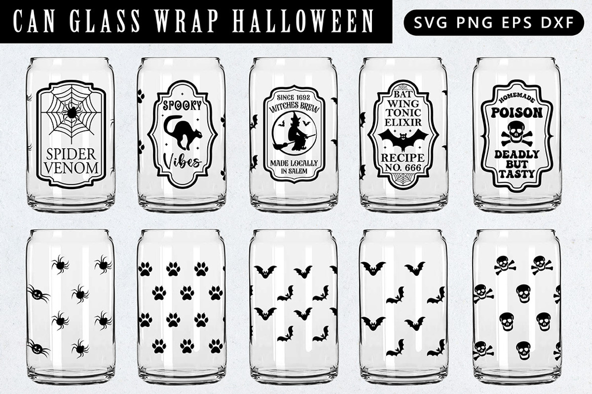 Halloween Can Glass Wrap Bundle, a Pattern Graphic by Etcify (Photo 2 of 4)