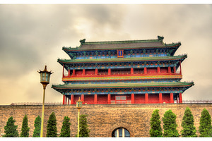 Zhengyangmen or Qianmen Gate in Beijing, an Architecture Photo by Leonid Andronov
