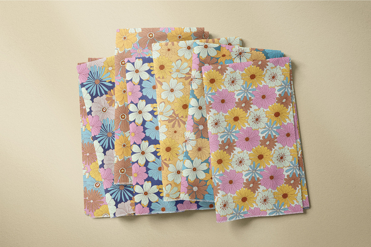 Wild Retro Floral Seamless Patterns, a Pattern Graphic by Tiger and Flower (Photo 16 of 20)