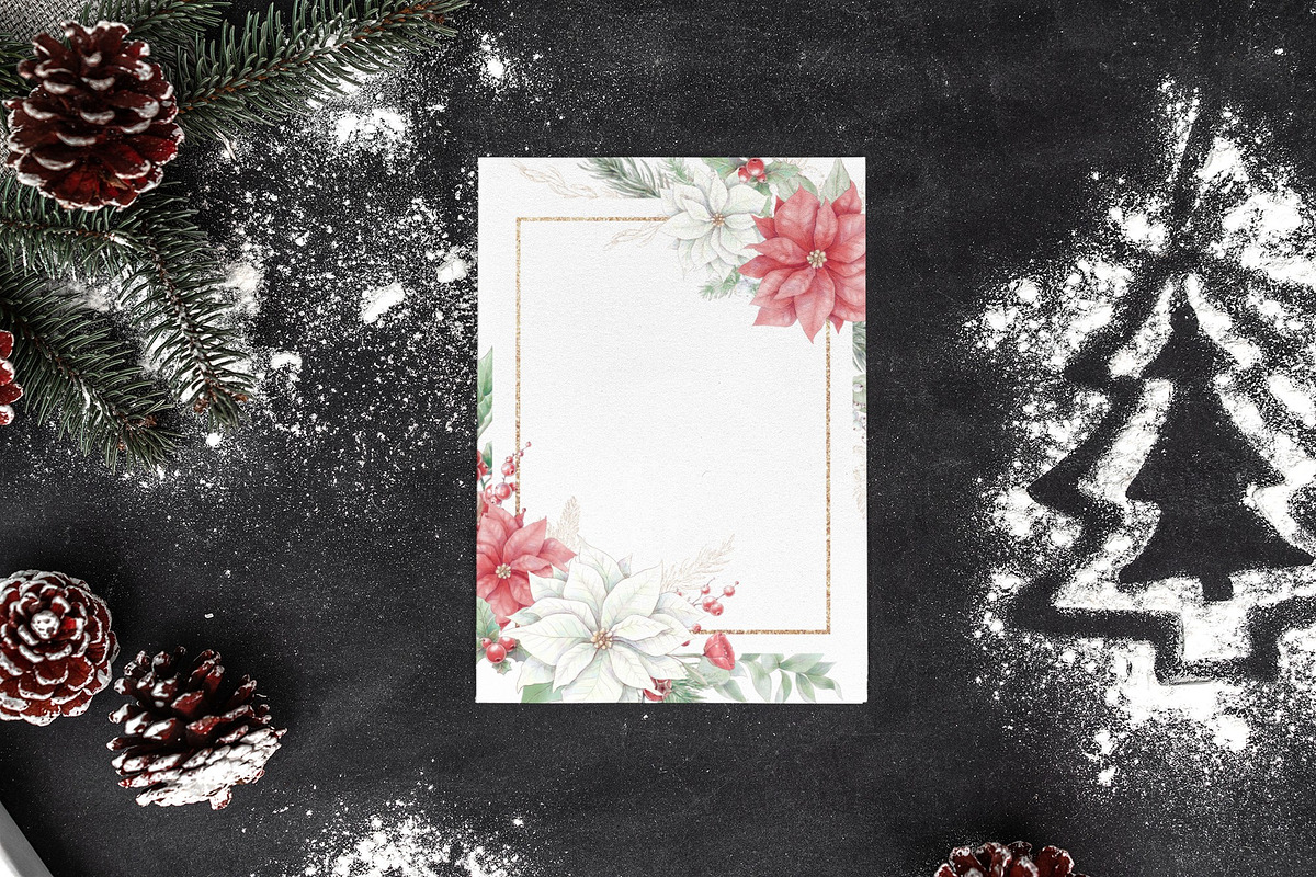 Christmas watercolor gold frames, a Decorative Illustration by Yuliya Art (Photo 4 of 10)