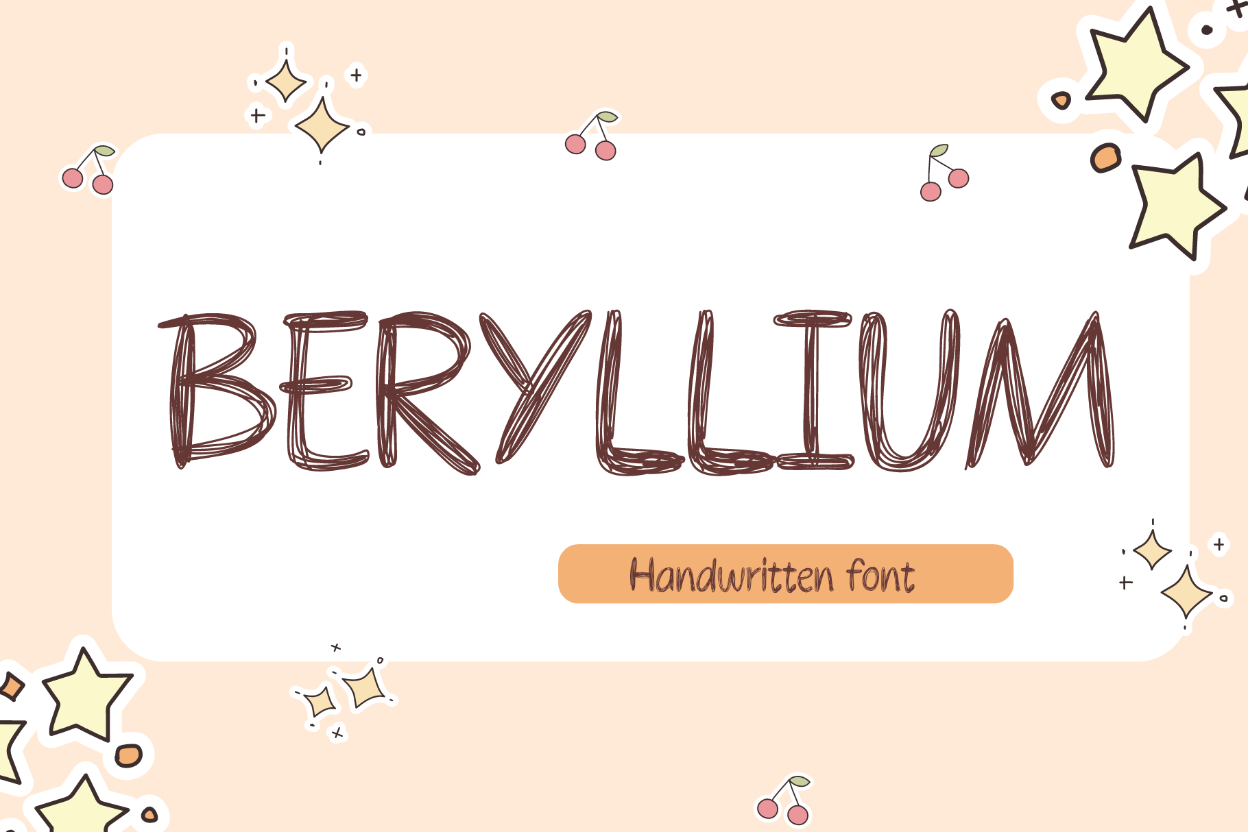Beryllium, a Handwritten Font by Sirinart