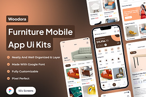 Woodora - Furniture Mobile App, an UI Kit Template by Minialis