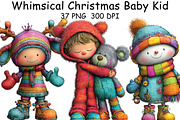 Whimsical Christmas Baby Kid Clipart, an Illustration by CraftArtStudio (Thumbnail 1 of 6)
