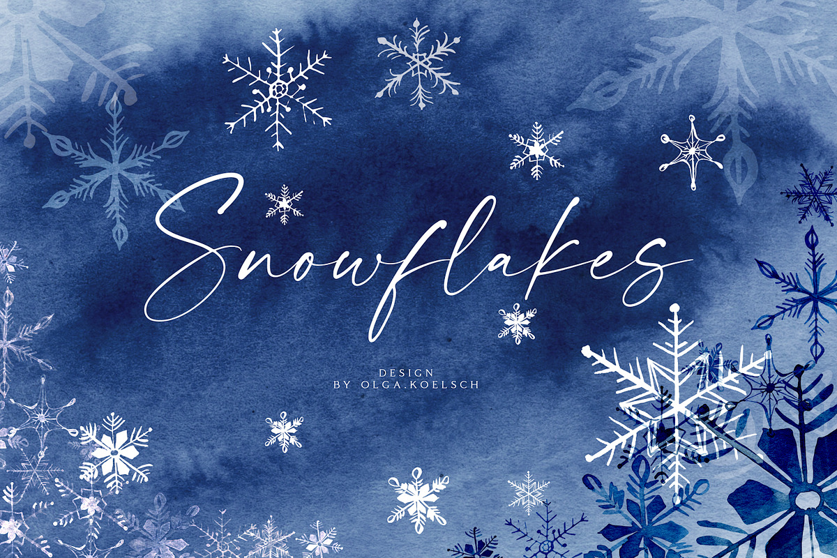 30% SALE Snowflakes, a Decorative Illustration by Olga Koelsch (Photo 1 of 9)