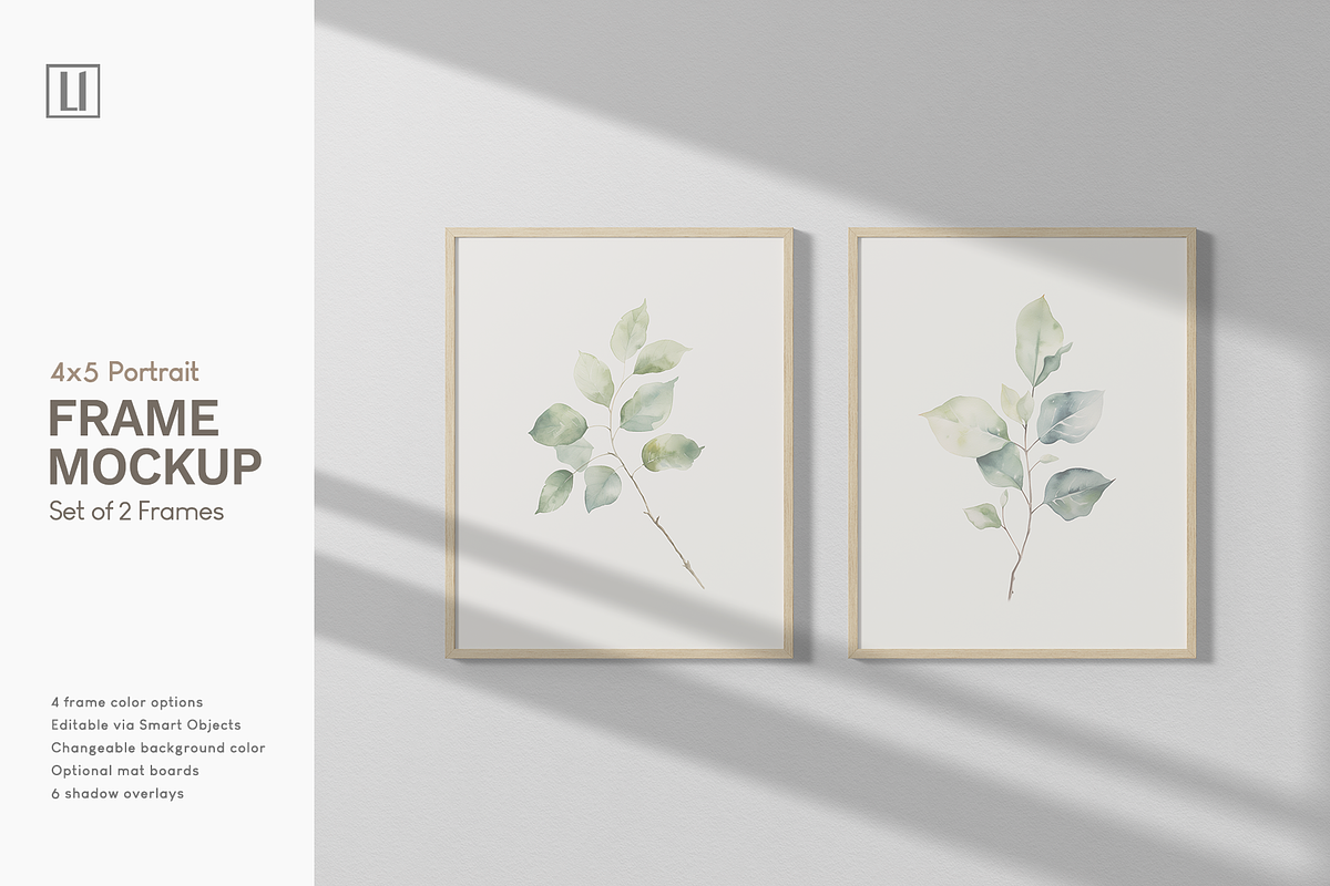 4x5 Portrait, 2 Frame Mockup, a Household Mockup by Lelu Art Design (Photo 1 of 11)