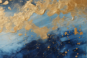 Abstract Painting Midnight Gold Sky, an Abstract Photo by Hamza067
