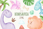 Watercolor Dinosaur Png Clipart, an Illustration by ekossa_art (Thumbnail 1 of 6)