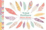 Vintage Pink Feathers Vector Clipart, an Illustration by Amanda Ilkov (Thumbnail 1 of 4)