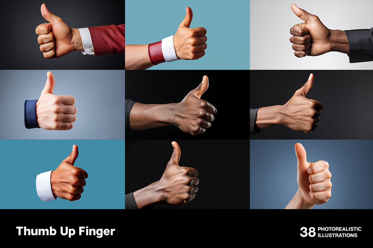 Thumb Up Finger. 38 images, a Person Illustration by Handmadefont (Photo 2 of 10)