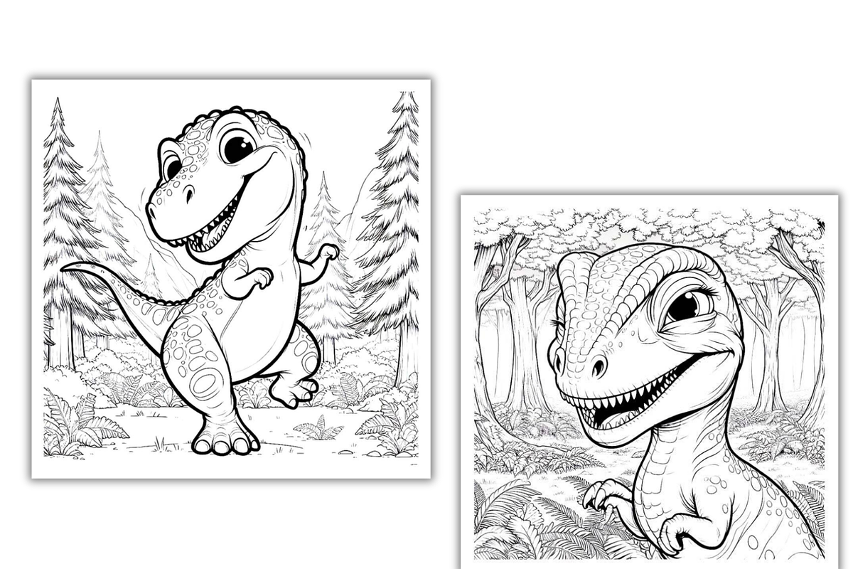 Awesome Dinosaur Coloring Book, an Education Illustration by Sourcedigi (Photo 3 of 3)