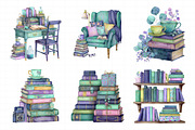 Literary Living Clipart Bundle, an Illustration by Daily.Designs (Thumbnail 3 of 8)
