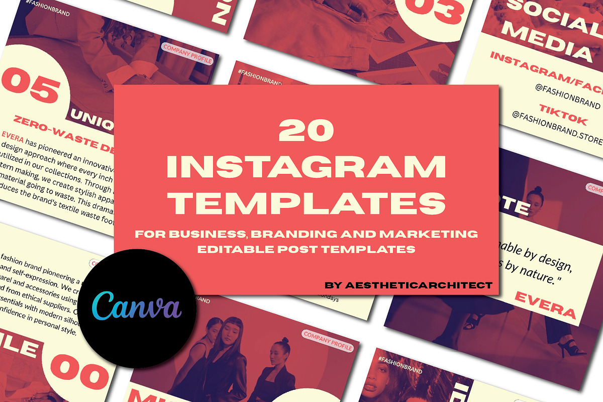Business Instagram Templates - Canva, a Social Media Template by AestheticArchitect (Photo 1 of 5)