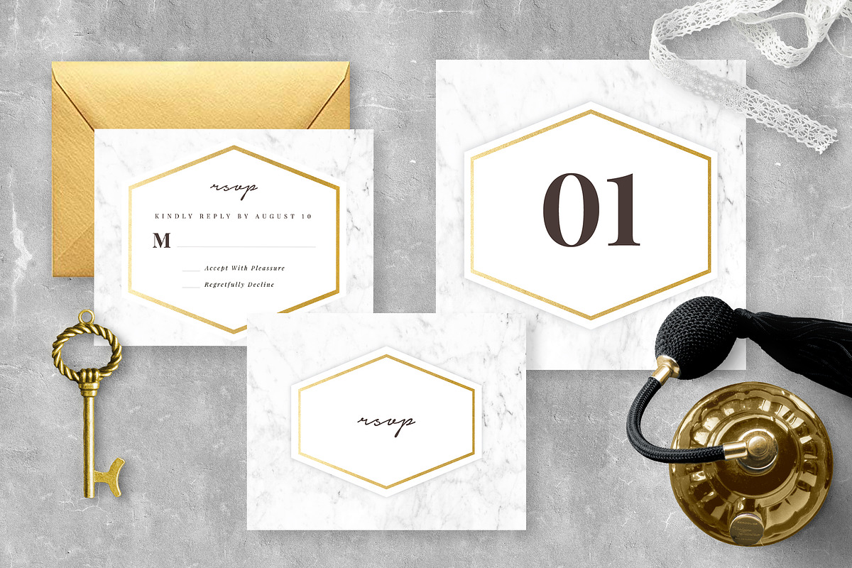 Marble Wedding Invitation Suite, an Invitation Template by Vynetta (Photo 4 of 5)