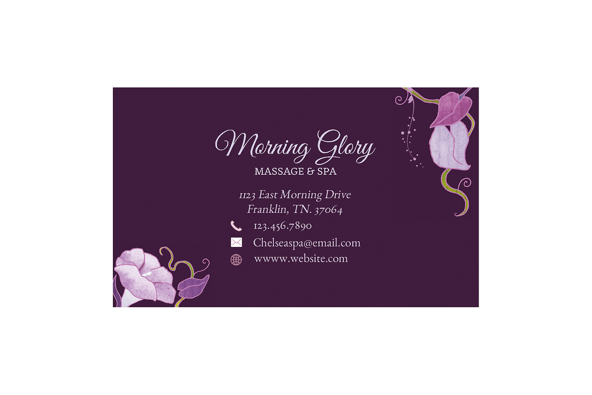 Morning Glory Business Card Template, a Business Card Template by Ujean'sWhimsicalWorld (Photo 4 of 4)