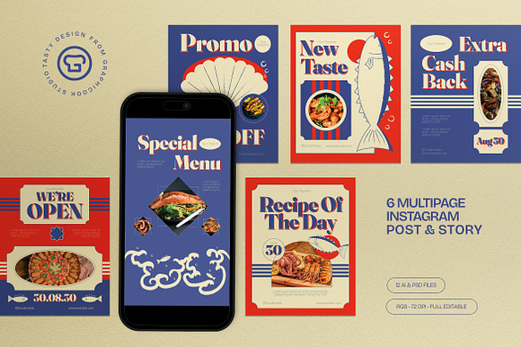 Seafood Instagram Set preview 4