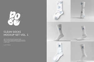 Clean Socks Mockup Set Vol. 1