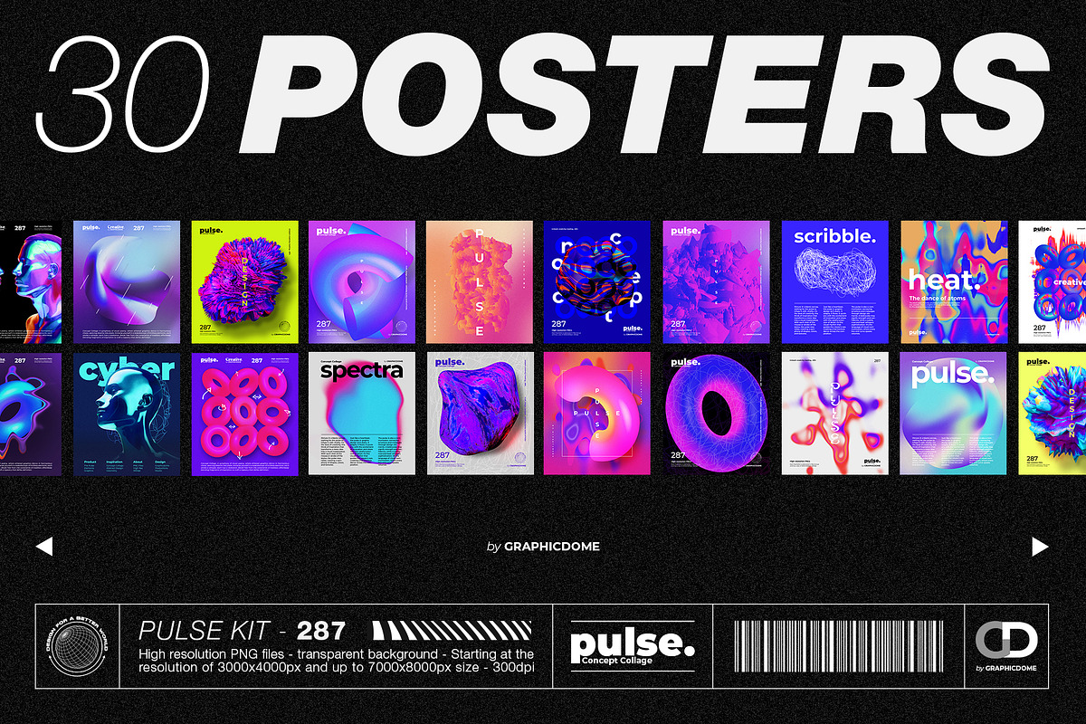 Pulse 287 PNG Elements + 30 Posters, an Object Graphic by Graphicdome (Photo 4 of 27)