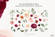 Sunset Burgundy Floral Set, an Illustration by Kim Thoa Designs (Thumbnail 6 of 8)
