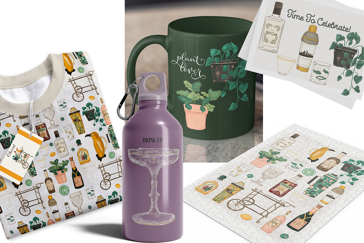 Cocktails Barware Illustrations, an Illustration by Bridgett Stahlman Design (Photo 5 of 5)
