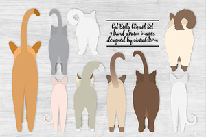 Cat Butts Illustrations