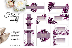 Floral Motif, invitation templates