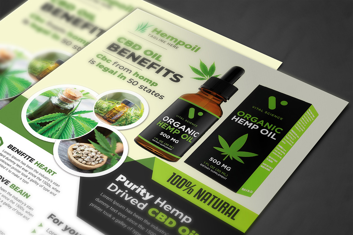Hemp Product Flyer Templates, a Flyer Template by AfzaalGraphics (Photo 4 of 4)