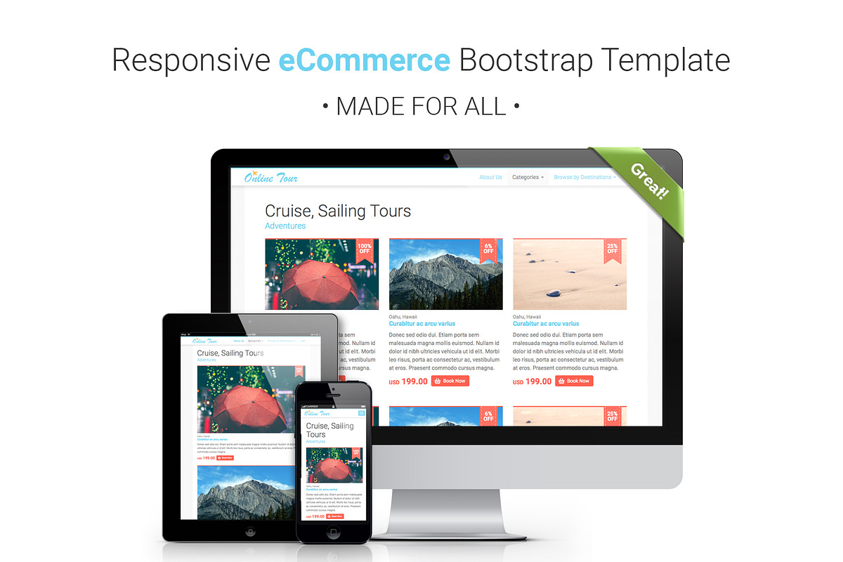 eCommerce Bootstrap Template, a Bootstrap Template by YT Design (Photo 1 of 6)