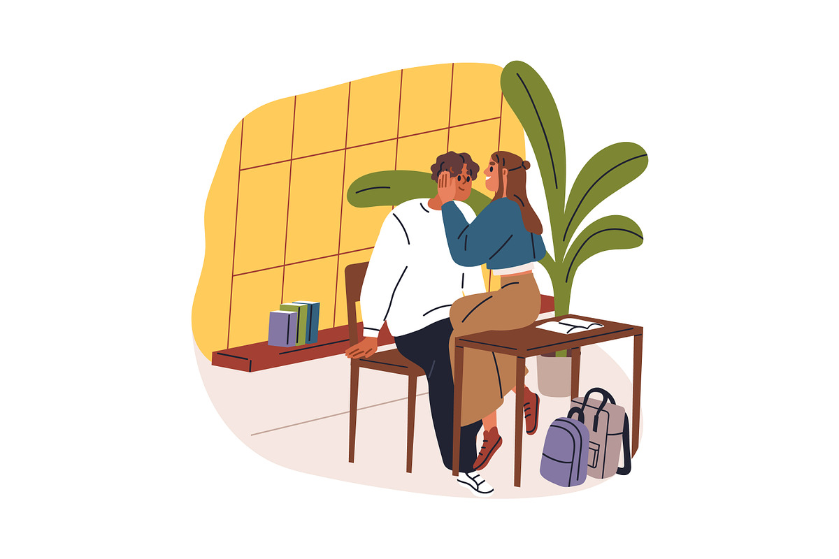 Teenagers love couples dating set, a Person Illustration by Good Studio (Photo 6 of 9)