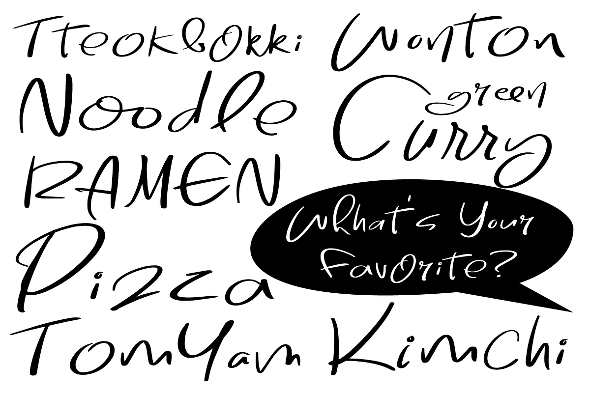 Have You Eaten?, a Handwritten Font by Roland Huse Design (Photo 2 of 4)