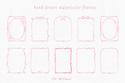Pink Watercolor Hand-Drawn Frames, an Object Graphic by Solo Art Original (Thumbnail 2 of 14)
