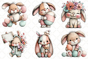 Whimsical Easter Bunny Clipart, an Illustration by Black Bird Studio (Thumbnail 4 of 6)
