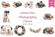 Watercolor Photography Clipart, a Decorative Illustration by BerryPieArt (Thumbnail 1 of 4)