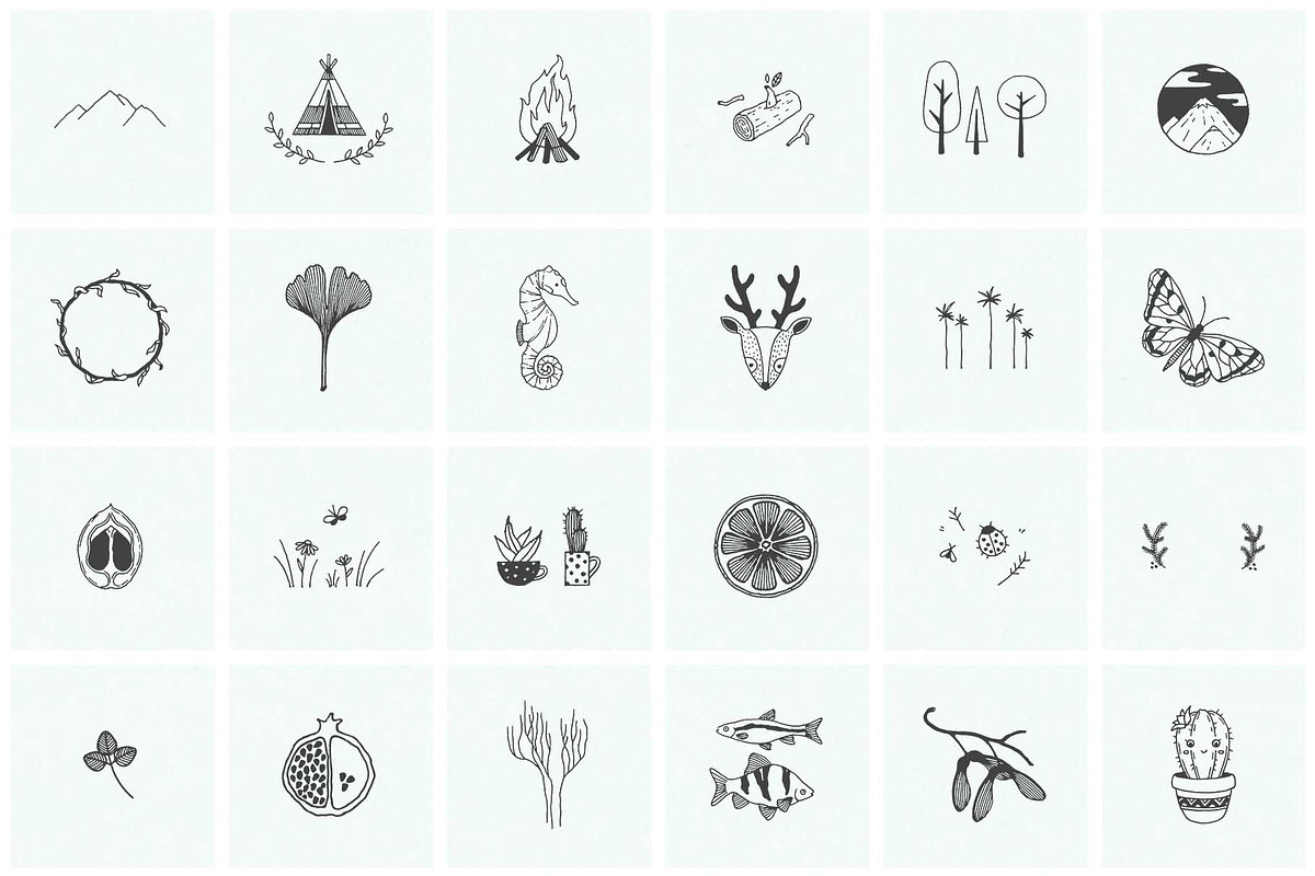 150 Hand Drawn Elements -Nature, an Animal Illustration by Michael Rayback Design (Photo 2 of 22)