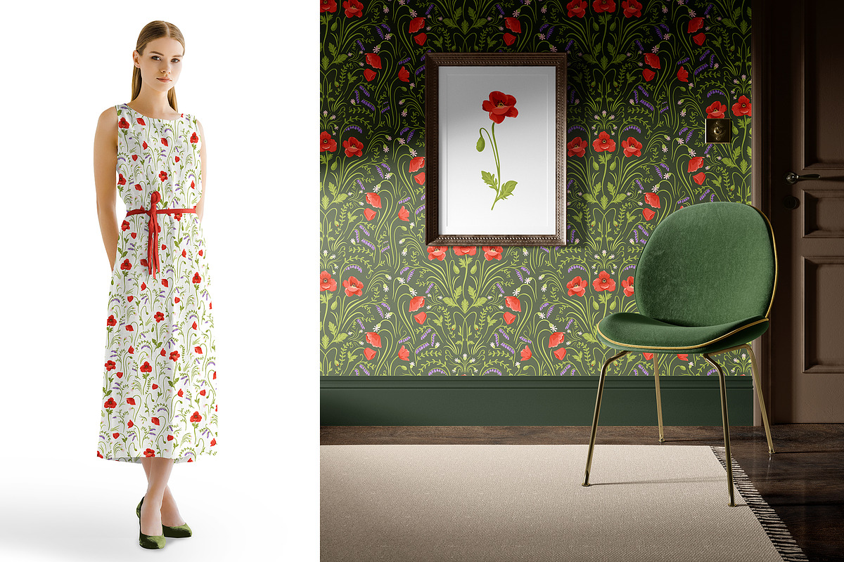 Poppies - Illustrations and Patterns, a Pattern Graphic by Inna Moreva (Photo 7 of 7)