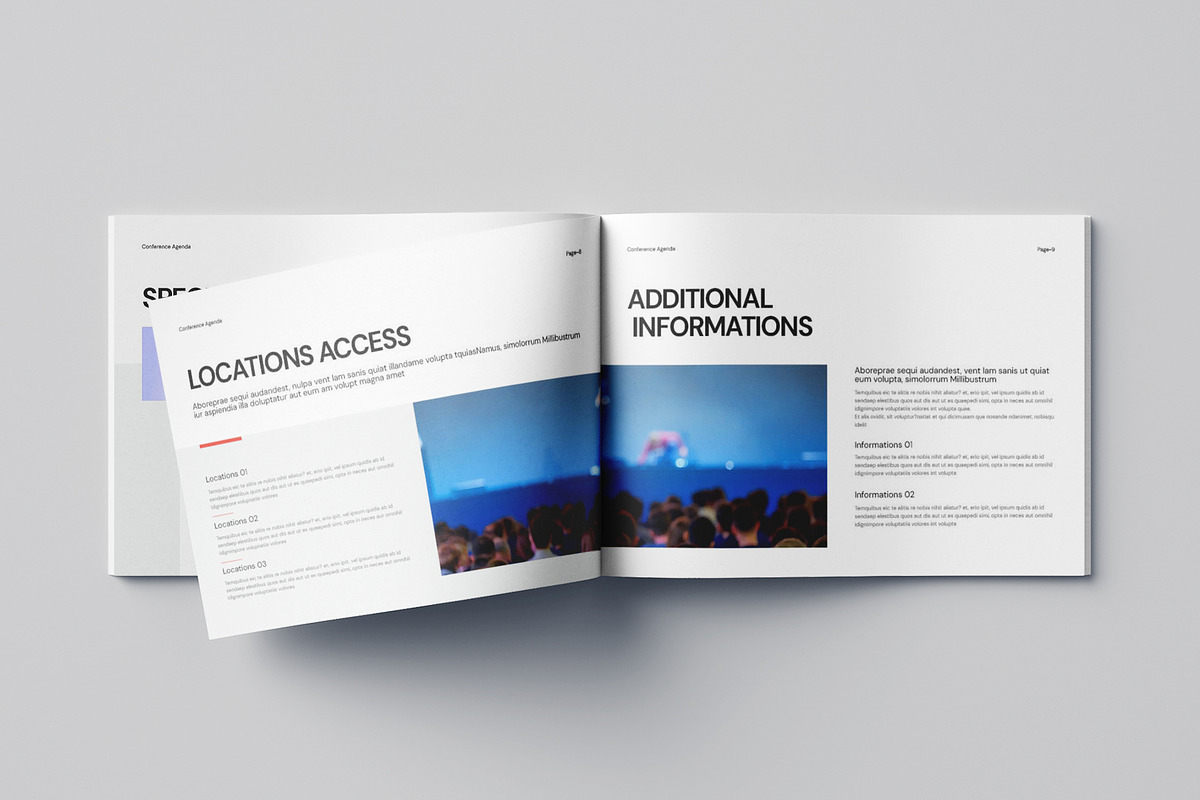 Conference Agenda Landscape Template, a Brochure Template by Pixelpick (Photo 5 of 9)