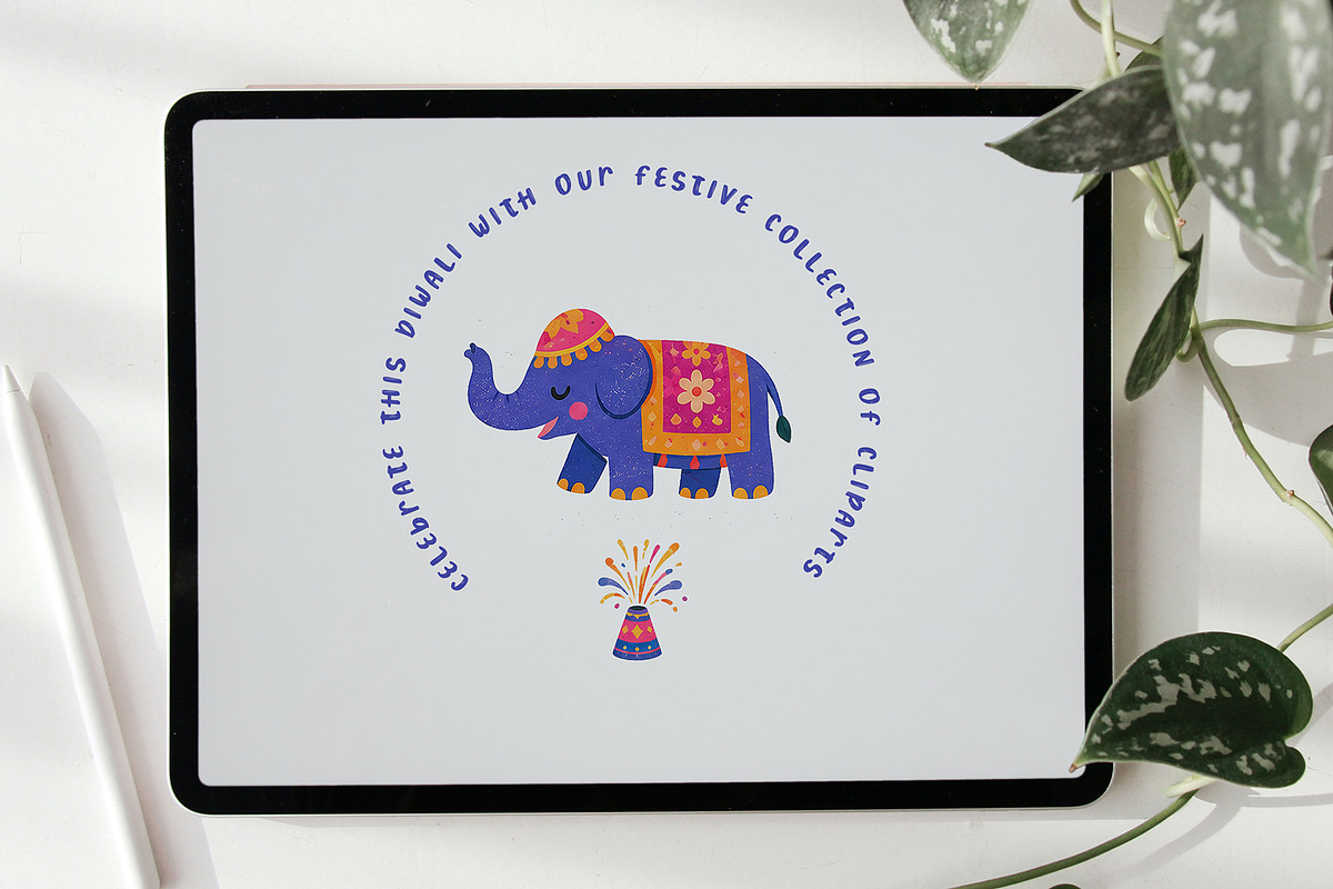 Festive Diwali Illustration Clipart, a Seasonal Illustration by Squirrel92 (Photo 3 of 3)