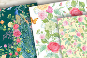 Seamless patterns .Peacocks  Flower, a Pattern Graphic by MitrushovaArt (Thumbnail 2 of 10)