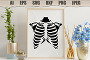 Stencil Human Rib Cage, a Decorative Illustration by MARYCRAFTIRIA (Thumbnail 3 of 3)